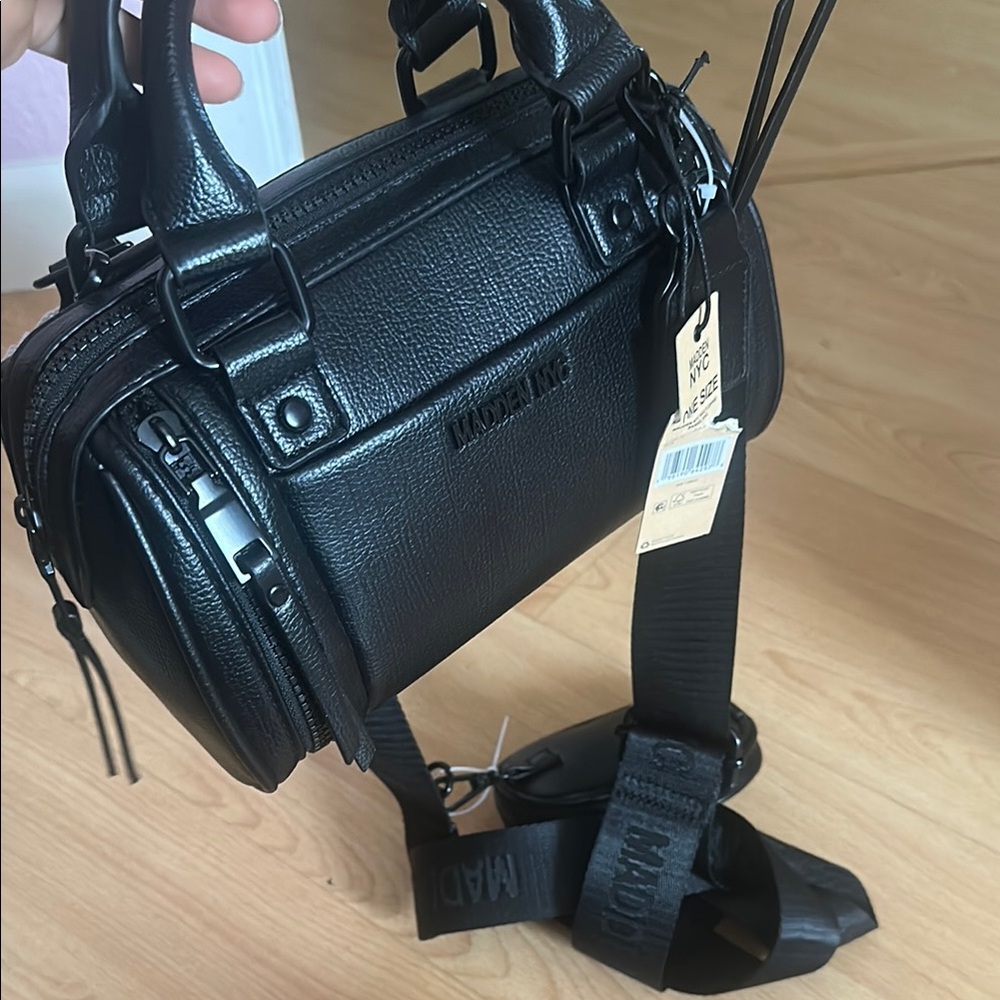 Steve Madden Black Crossbody Bag with Adjustable Straps